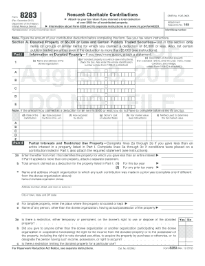 Irs form 8283 instructions