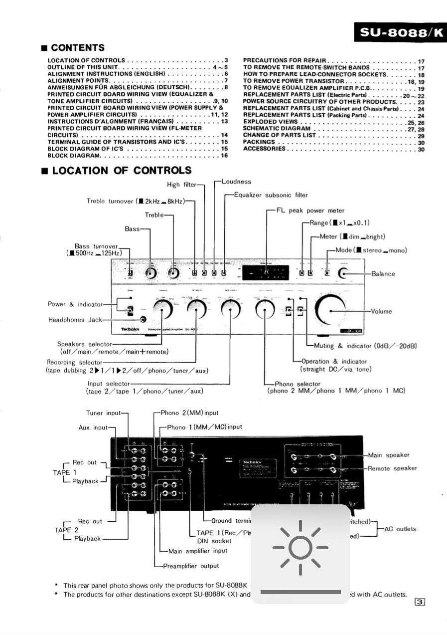 technics su-8088k service manual