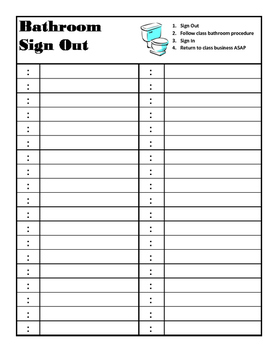 Bathroom sign out sheet pdf