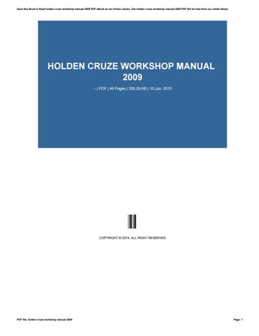 Holden cruze service manual pdf