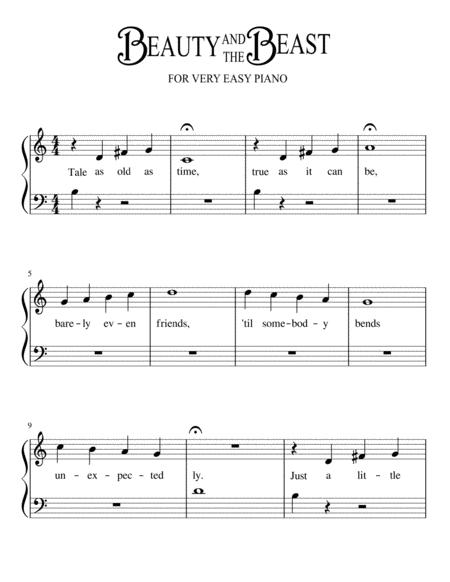 Beauty and the beast sheet music pdf free