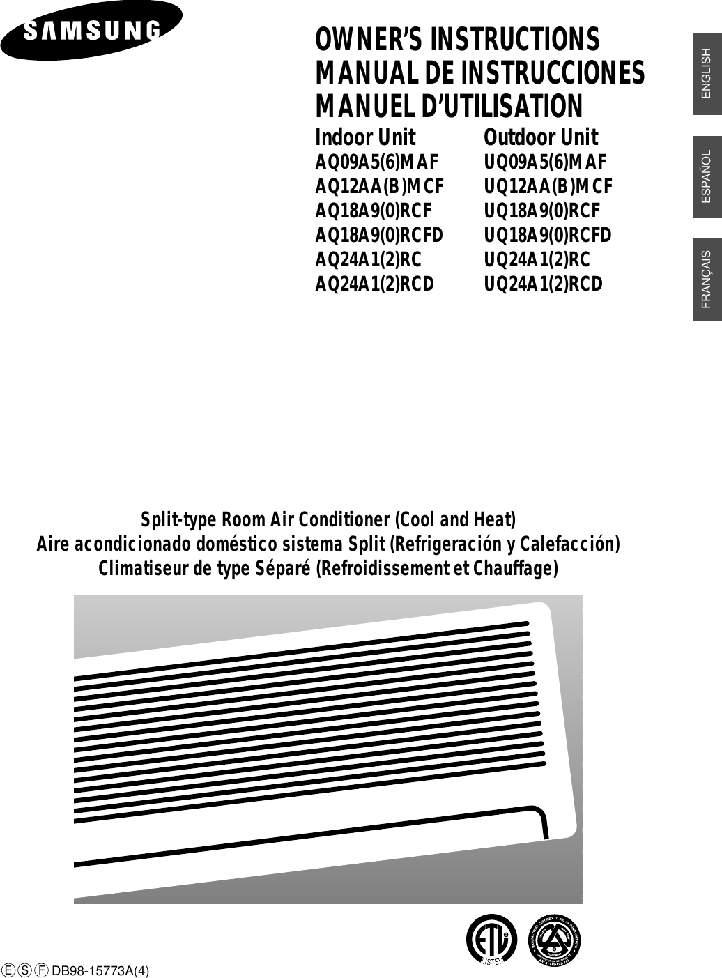 Samsung split air conditioner manual