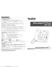 Yealink t41p quick reference guide