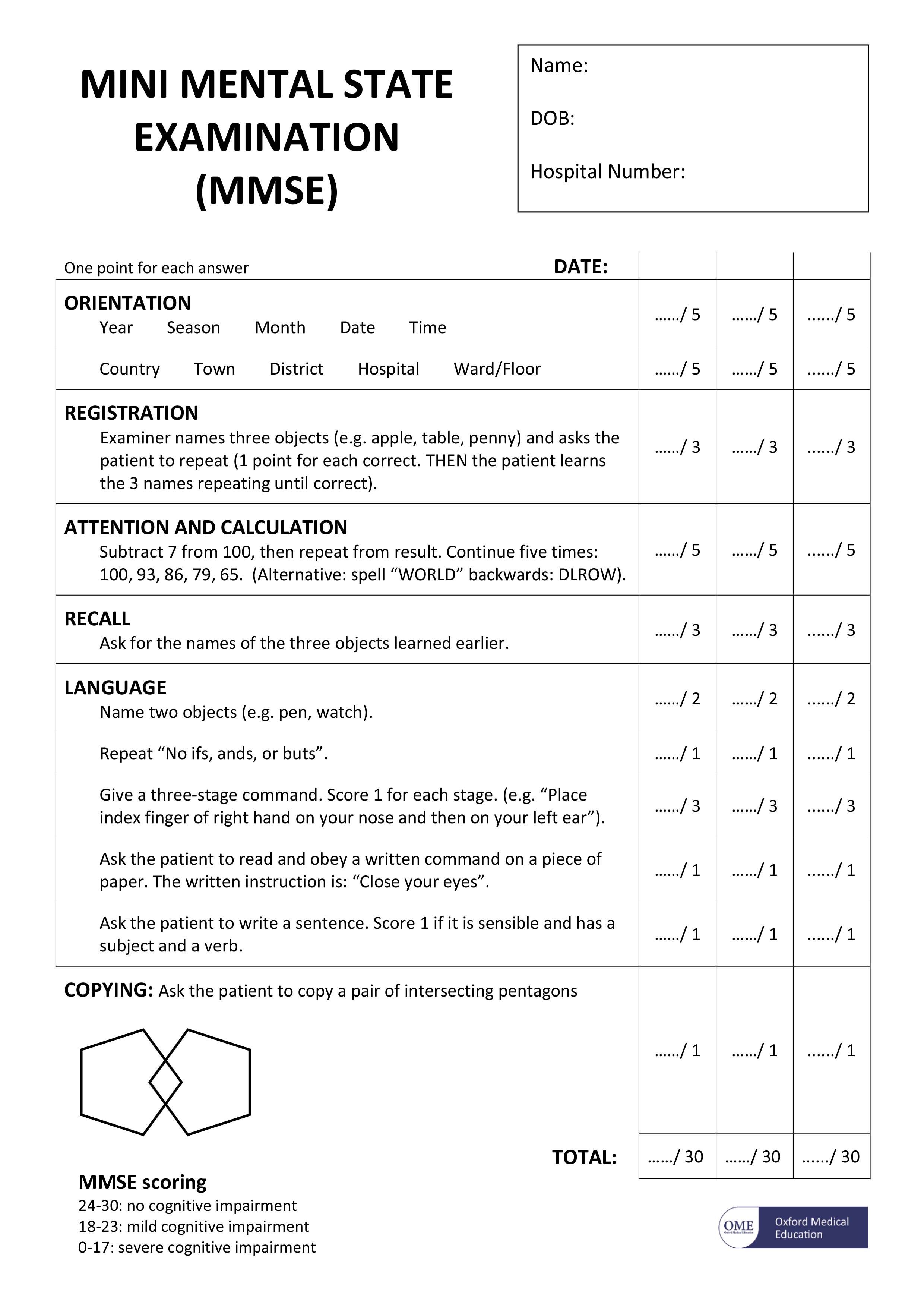Folstein mini mental status exam pdf