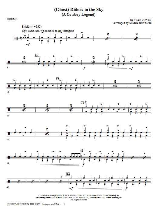Ghost riders in the sky sheet music pdf