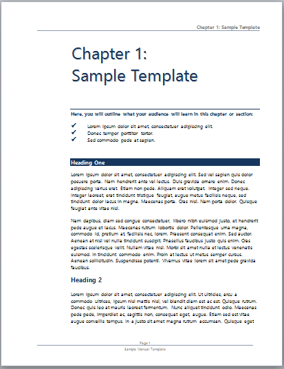 Microsoft word instruction manual template